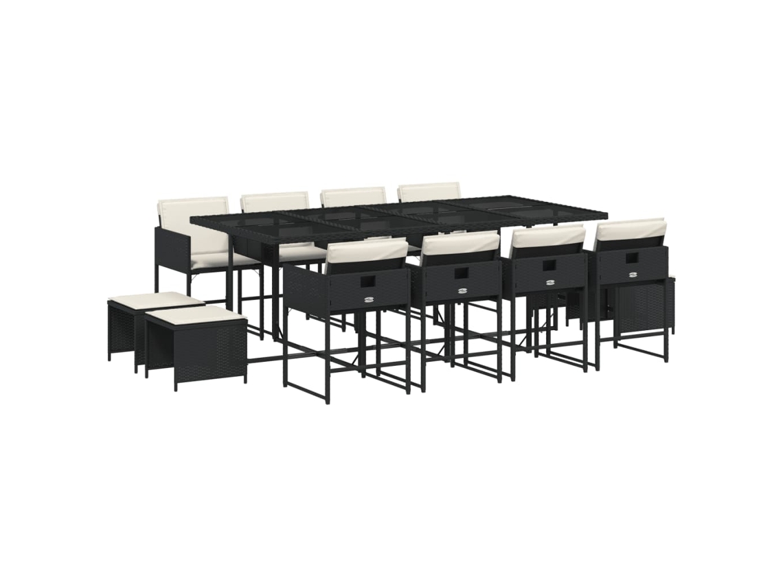 Garden Dining Set, Garden Dining Sets Vidaxl Preto Rattan / Vime (n/a)