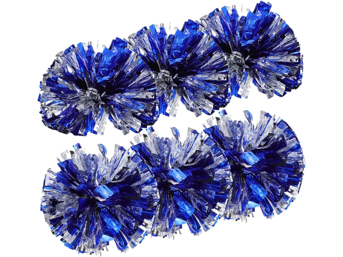 Conjunto De 6 Pompons De Líder De Torcida De Plástico Azul