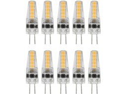 10pcs lâmpadas LED G4 2w 3000k AC 12 24v reguláveis para lustres, luz de mesa, luz branca quente S/MARCA