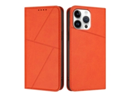 Capa De Couro Fosco Para Iphone 16 Pro Max - Flip Magnético