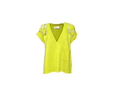 Colete De Mulher Beatrice B Smanicati Lã Amarelo (m)