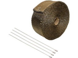 Fita Térmica De Fibra Vidro Mikinona Para Escapamento Motocicletas E Carros, Com 4 Abraçadeiras Para Proteção E