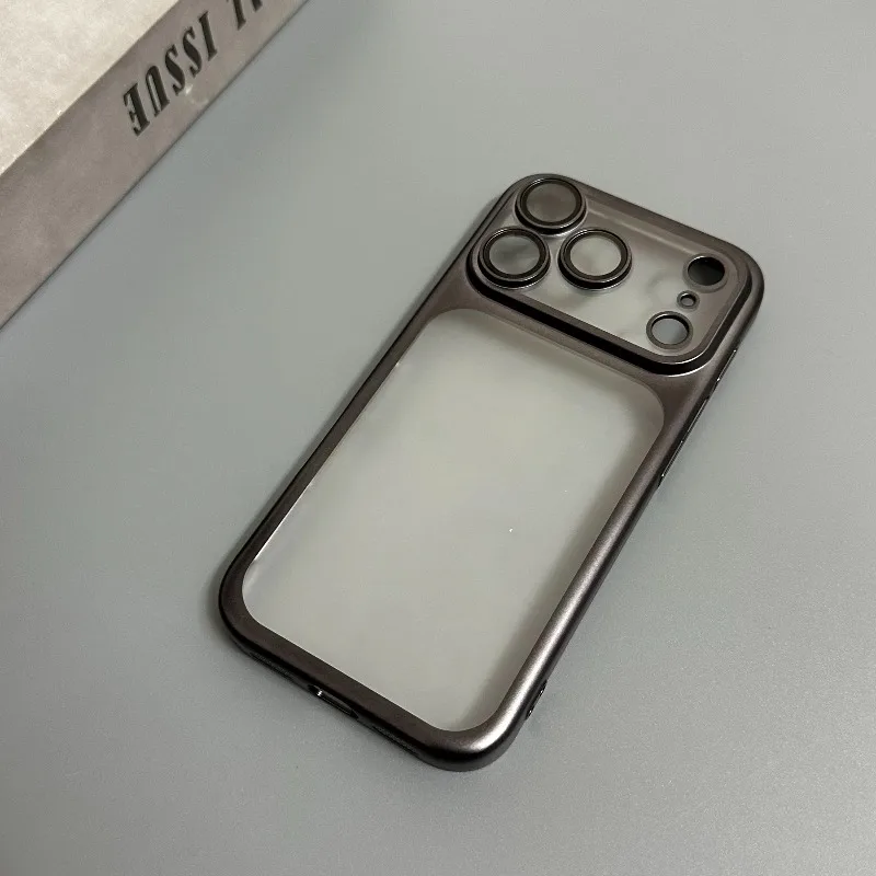 Capa Fosca Para Iphone 15 Pro Max (preta), Com Protetor De Lente E Resistente A Impactos.