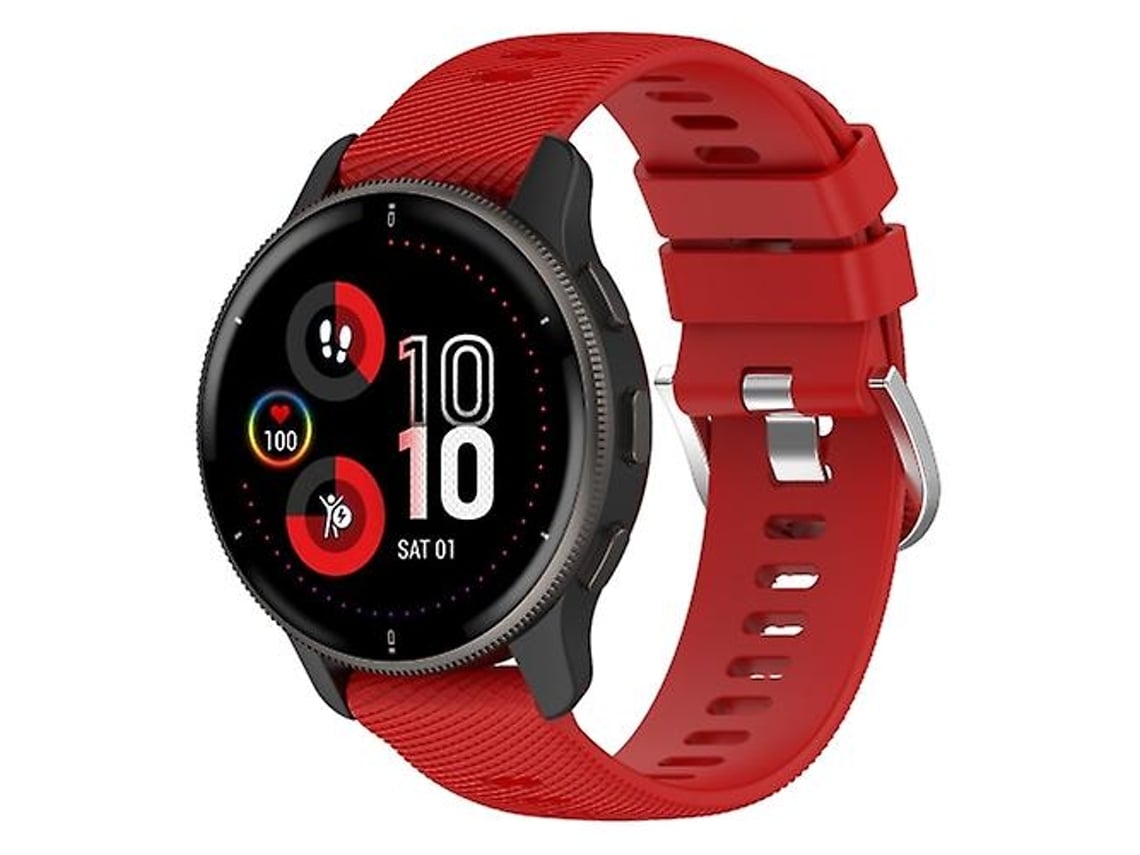 Lurelia Pulseira De Relógio Garmin Venu 2plus Silicone 20 Mm Com Textura Cruzada Verde