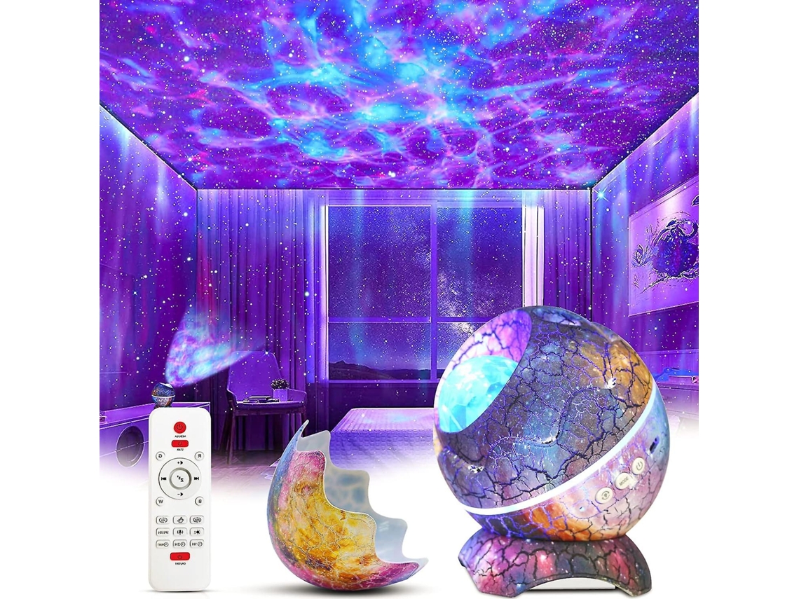 Projetor De Estrelas, Galáxias Para Quarto, Estrelas Com Controle Remoto, Alto Falante Música E Ruído Branco, 14 Cores Aquaforge (roxo)