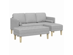 Maison Exclusive - Conjunto De Sofás 2 Unid. Cinza Nuvem Poliéster