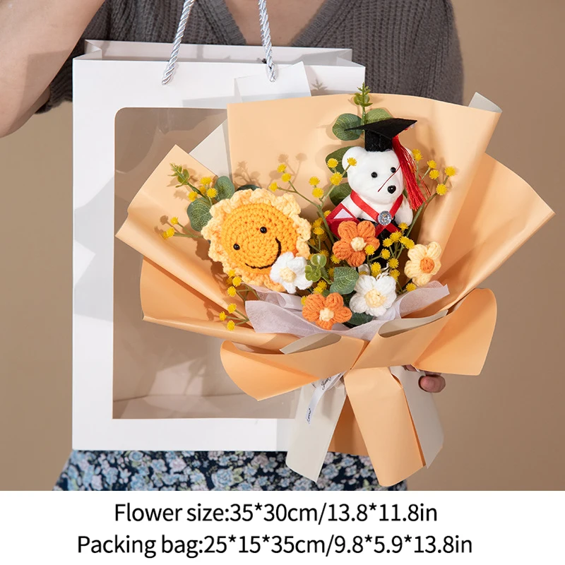 Buquês de Crochê, Buquês de Formatura, Presentes de Formatura, Flores Artificiais MDUG