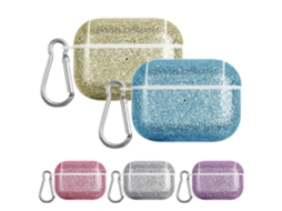Camada para fone de ouvido Tws em policarbonato com textura Pele e Glitter. GIECY