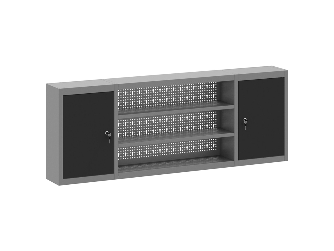 Conjunto 1 Armário De Ferramentas Vidaxl Preto Aço (150 X 20 X 55 Cm)