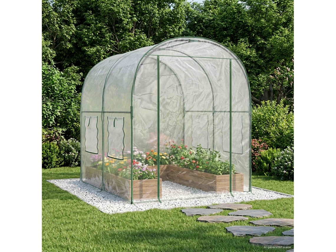 Vidaxl Estufa Com Estrutura 160 X 200 X 192,5 Cm Pvc Transparente