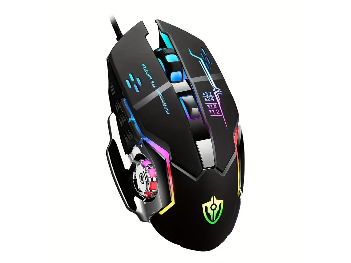 Rato para Jogos com Fio X7 USB RGB Rato para Jogos - Preto 