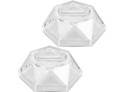 Base De Acrílico Transparente E Espessa Para Exibição Esferas, Pacote Com 2 Unidades, Design Geométrico Para Bolas De