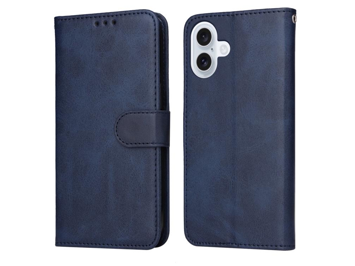 Capa Flip De Couro Para Iphone 17 - Textura De Bezerro Clássica