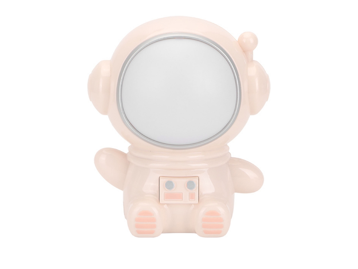Rebe-lâmpada Noite Astronauta Bonita 3 Modos Led Colorido Porta Usb Mesa Dormitório Rosa