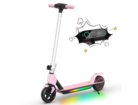 Trotinetes Elétricas E-RIDES S2 Rosa para Criança Velocidade Máx 14 km/h- Carga 70 kg- Tela de LED- Autonomia 5-8km