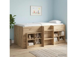 Vidaxl Cama Alta Para Crianças Carvalho Arttisan 90 X 190 Cm