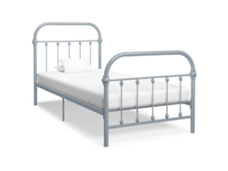 Vidaxl Estrutura De Cama 90x200 Cm Metal Cinzento