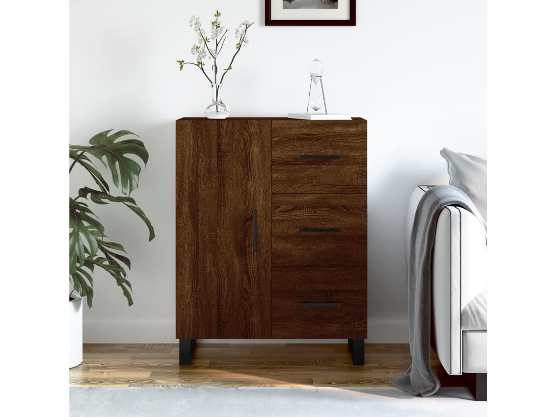 Aparador 69,5x34x90 cm en derivados de madera de roble marrón