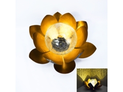 Luminária de Mesa Decorativa Led em Formato de Lótus para Jardim Externo, com Estrutura de Metal e Vidro AQUAFORGE