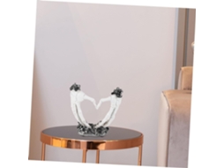 Escultura de esqueleto em forma de coração de resina peluda, peça decorativa para casa e escritório, coleção original de Halloween, exclusiva da Lyx