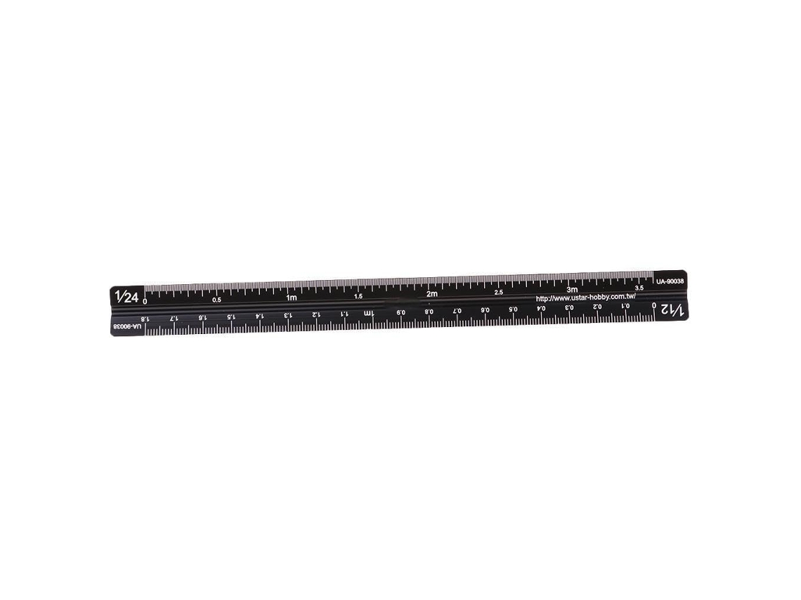 Régua Triangular De 17 Cm Para Escalas 1/12, 1/24, 1/32, 1/35, 1/48 E
