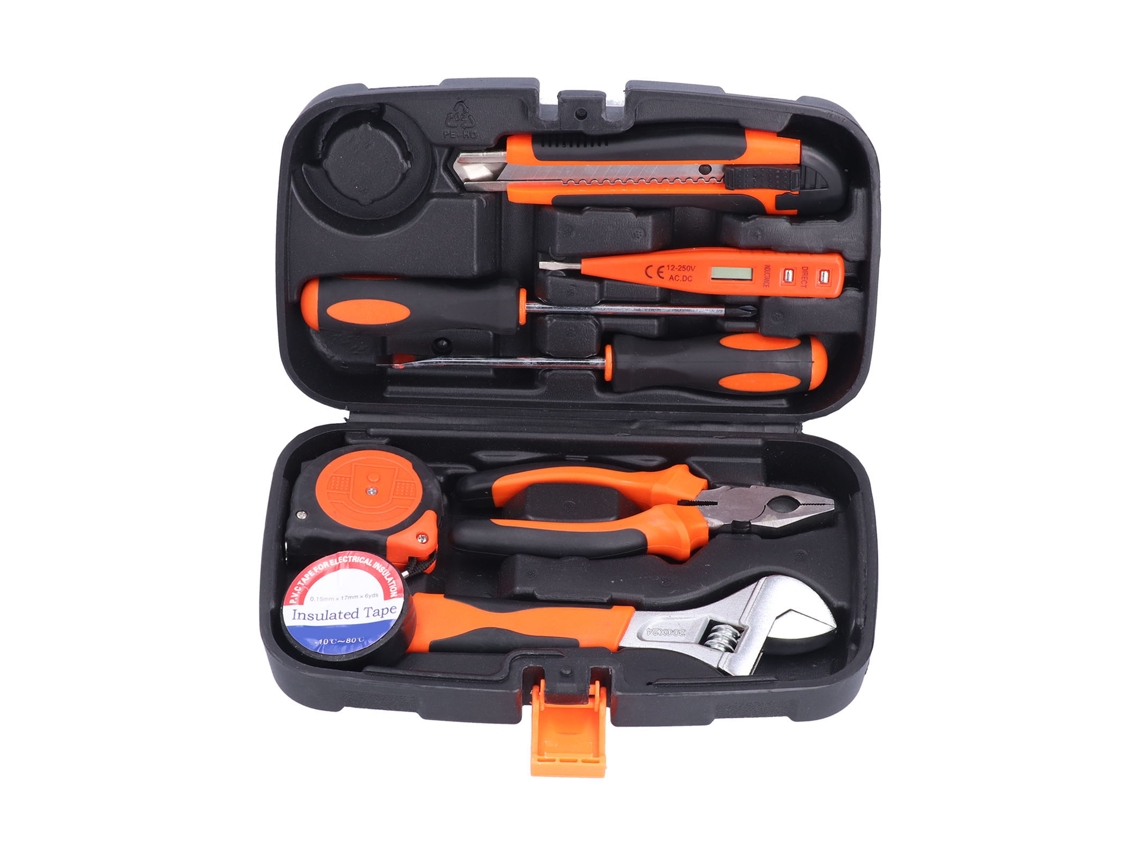 Kit De Ferramentas Portátil Em Plástico Fixman De 9 Peças Com Caixa Da Laxiscreed Para Manutenção Geral