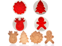 Ronjoe-conjunto De Moldes De Corte E Estampagem De Natal Para Bolo E Biscoitos Diy Em Plástico Abs