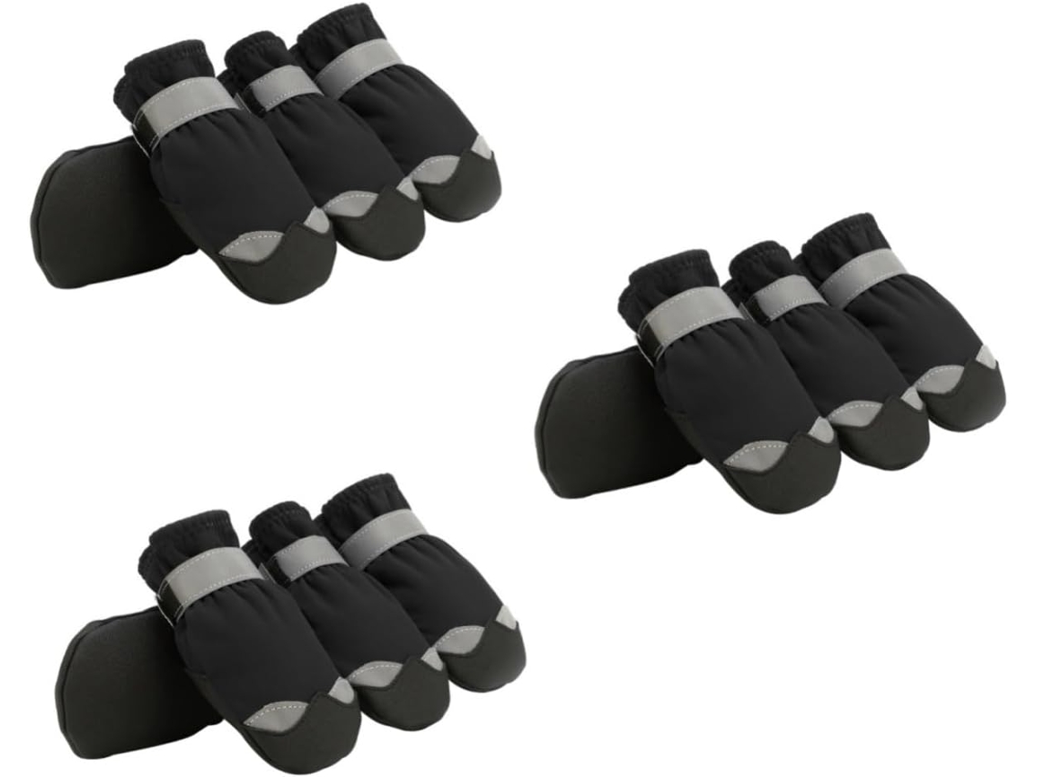 Conjunto Com 3 Pares De Botas Inverno Impermeáveis E Antiderrapantes Cães, Com Proteção Ajustável E Refletora