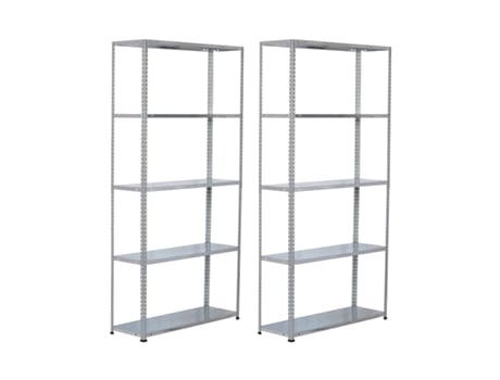 Pack De 2 Estantes Modulares Metálicas Steelsmart Com 5 Prateleiras 200kg 180x30x70cm 7house