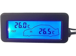 Termômetro Digital Para Carro Dc12v, Interno E Externo, Mini Termômetro Lcd Com Luz De Fundo Ly Ebike