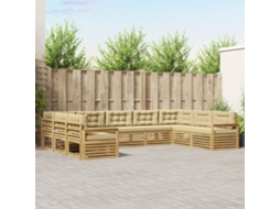 Vidaxl Conjunto De Sofás Para Exterior 9 Unid. Branco E Bege
