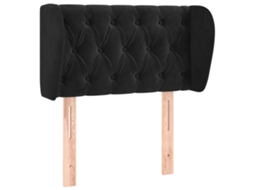 Headboard, Headboards Vidaxl Preto Veludo (83 X 23 X 78/88 Cm)