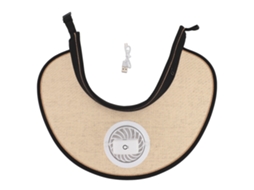 Aetheria chapéu de Sol com Ventilador Usb Recarregável Borda Extra Larga Ajustável Bege
