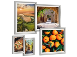 Conjunto De Pinturas Paisagens Da Natureza Sabores Italianos Espelharte (5 Peças)