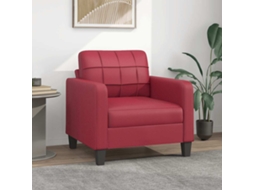 Vidaxl Poltrona 60 Cm Couro Artificial Vermelho Tinto