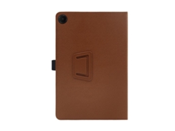 Capa De Couro Vertical Duas Dobras Com Descanso De Mão Halinuia, Cor Marrom‑escuro Para Tcl Tab 10l Gen 2 10,1 Polegadas