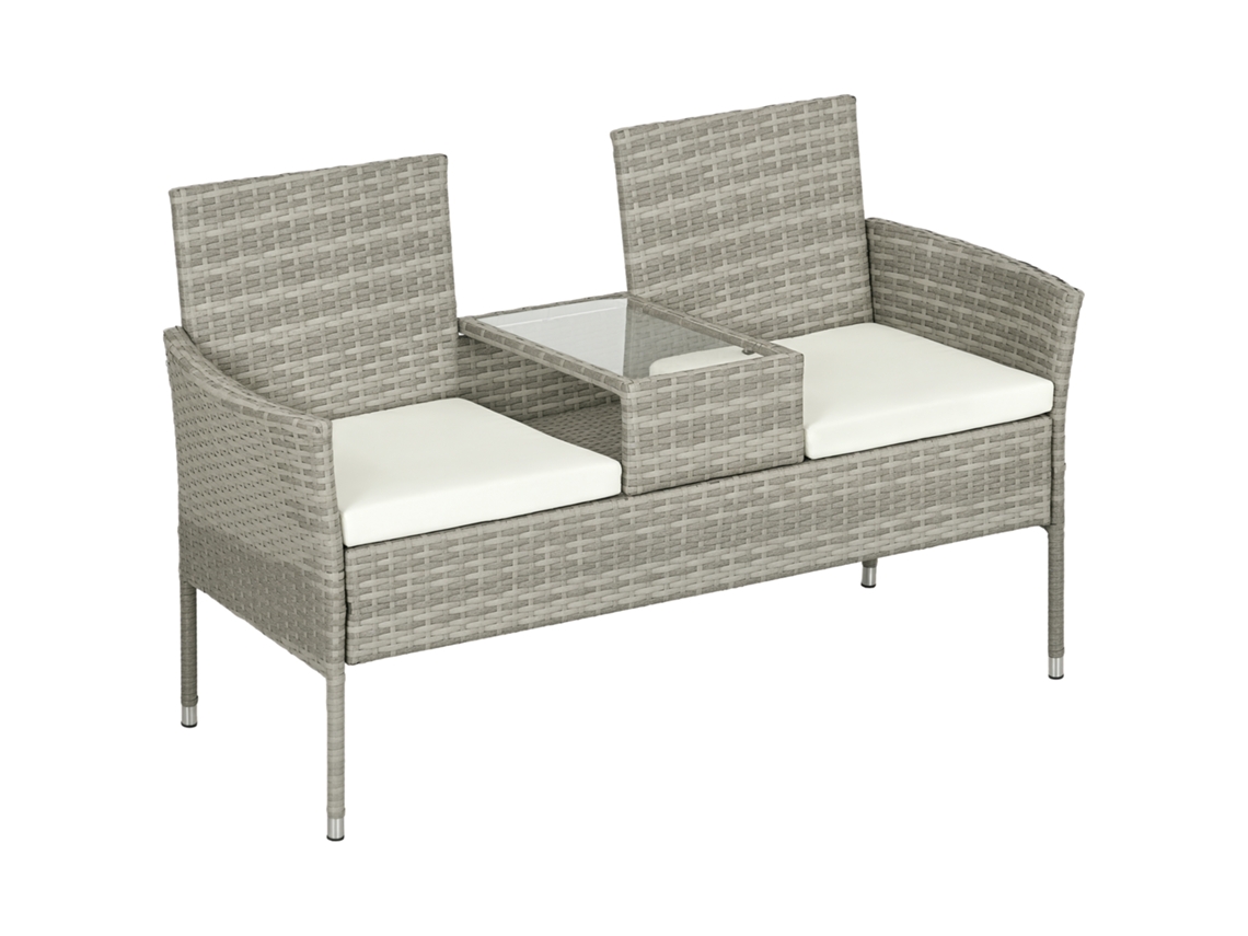 Espreguiçadeira De Jardim Com Proteção Solar Ajustável, 190x68x35 Cm, Cinza