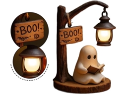 Luminária De Leitura Led 3d Com Tema Halloween, Feita De Resina E Alimentada Por Bateria, Ideal Para Decorar Mesas De