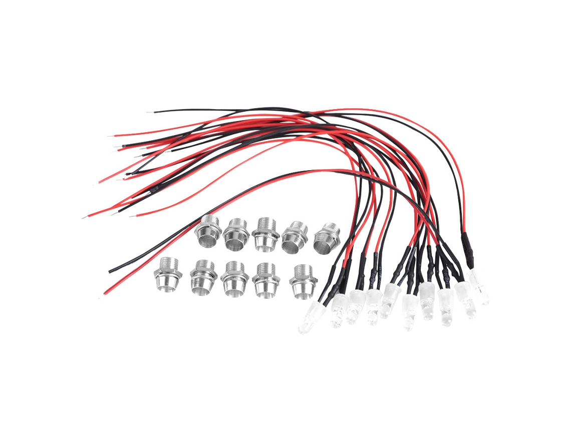 10 Peças de Lâmpadas Led 12v 8mm Pré cabeadas Constantes Super Brilhantes Transparentes À Água