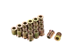 Porcas Roscadas 1/4" 20x15mm, Sextavado, Madeira, 60 Peças CHABERLU