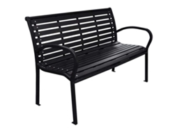 Vidaxl Banco De Jardim 116 Cm Aço E Wpc Preto