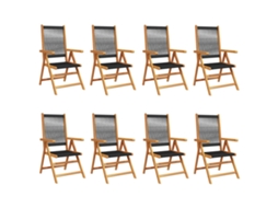 Reclining Folding Chair, Reclining Folding Chairs Vidaxl Preto Madeira (n/a)