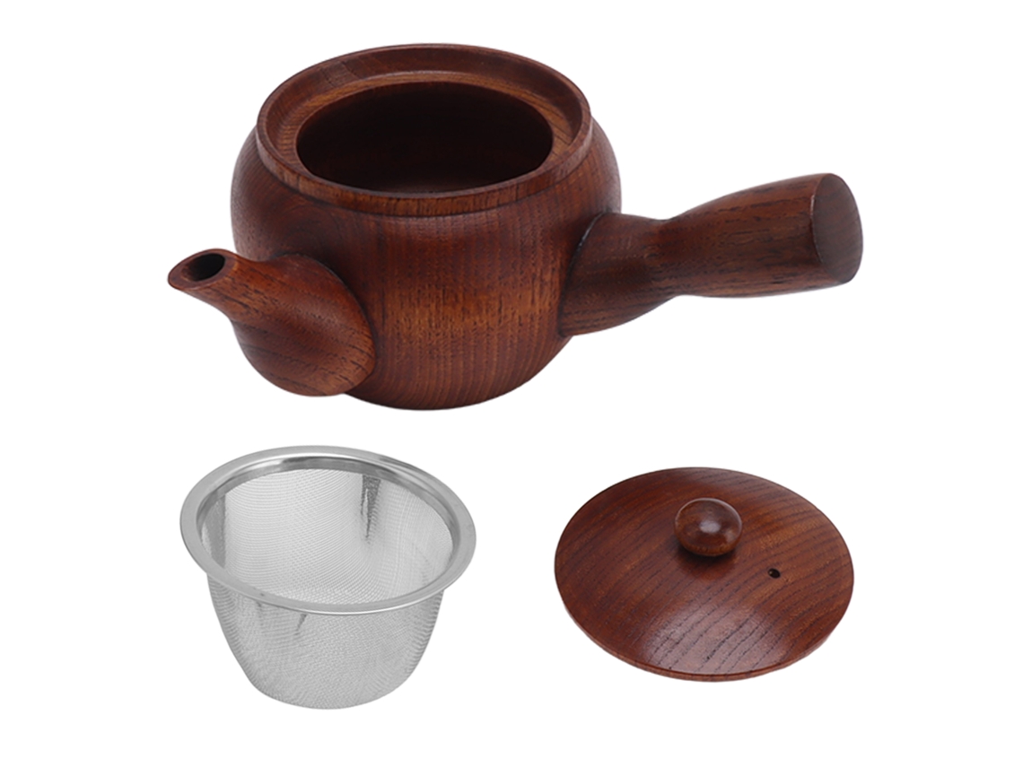 Olla De Té De Madera Estilo Tradicional, Kettle Duradero Con Silbato Para Hogar, Restaurante Y Oficina