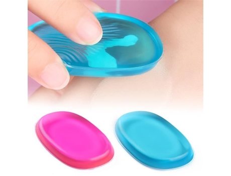 1pc Houppette E Esponja De Gel De Silicone Em Rosa Azul Para Cosmético Bb Creme Ferramenta De Maquiagem Cor Aleatória Nee Jolie