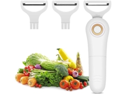 Descascador elétrico 3 em 1 com 3 lâminas de aço inoxidável para frutas e legumes, Julianne