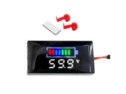 Medidor de bateria digital com visor LCD, voltímetro para casa, mesa, uso familiar e ocasiões especiais.