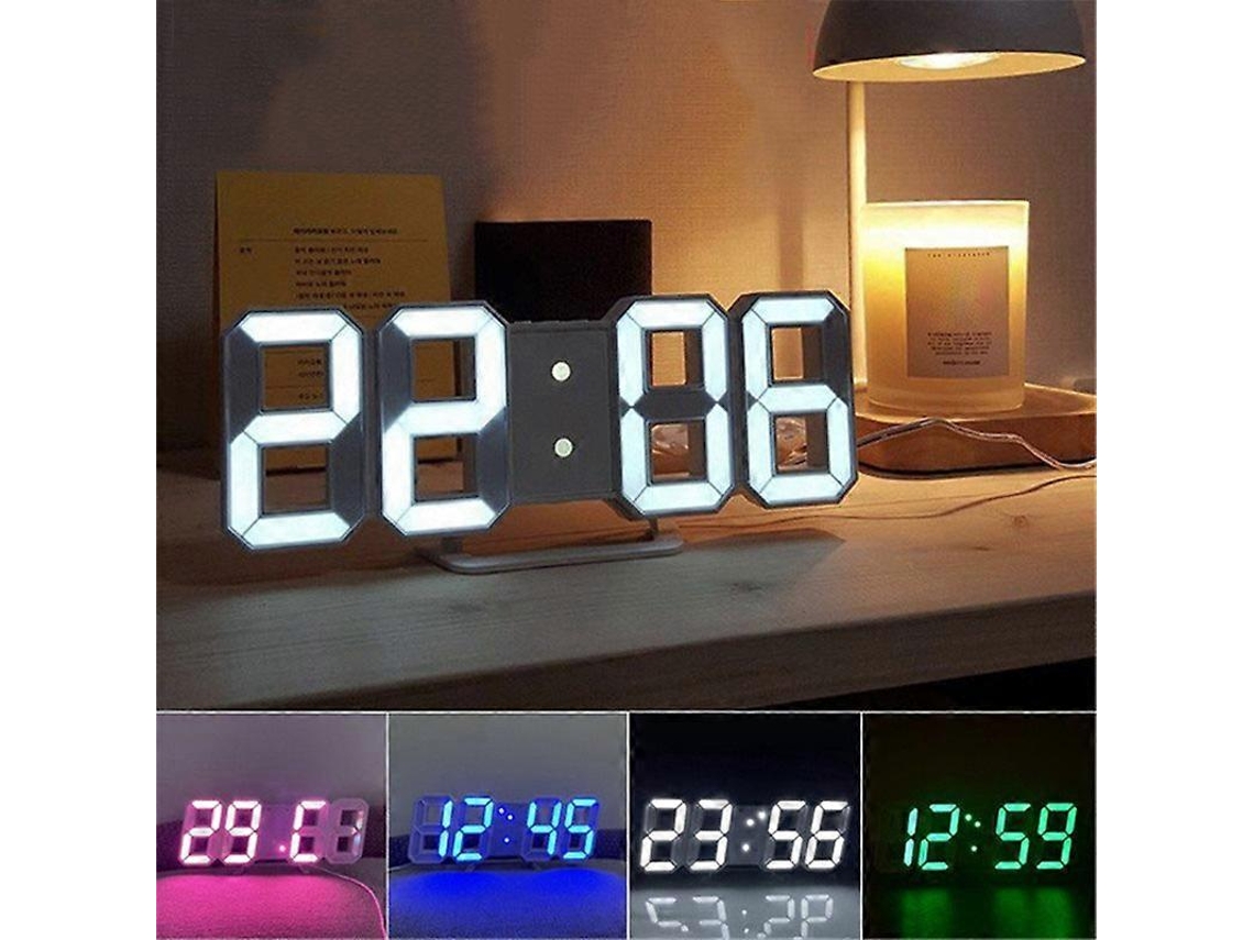 3d Led Digital Clock Wall Deco Glowing Night Mode Adjustable Electronic Table Clock Wall Clock Decoration Living Room Led Clockstyle2