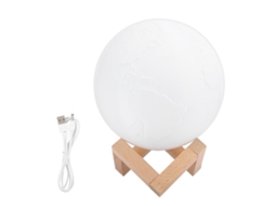 Lâmpada Terra 3d 2 Cores Luz Noturna Presente Natal Aniversário 15cm