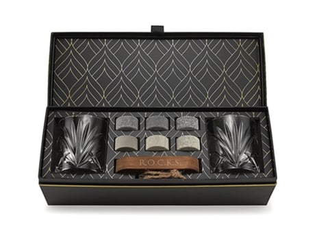 Conjunto para Whiskey The Connoisseur'S Set Palm Glass Edition R.O.C.K.S. WHISKEY CHILLING STONES
