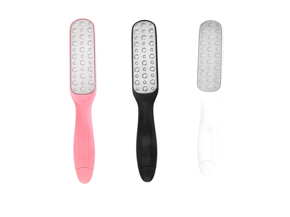 Kit de 3 Limas de Pé de Dupla Face Branco Preto e Rosa Cuidados com Os Pés